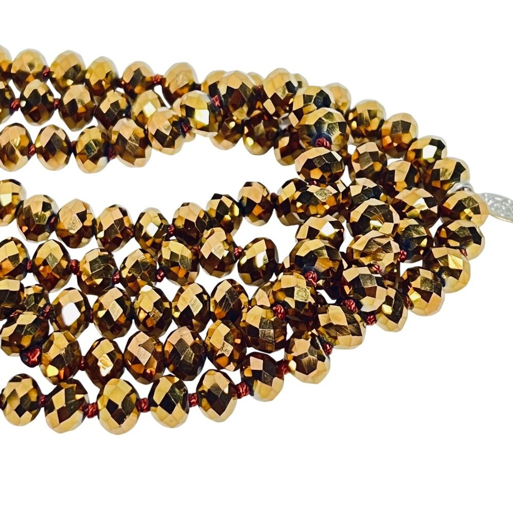 Kirks Folly Single Strand Shimmer Bead Flapper Necklace (5996) - Picture 6 of 8
